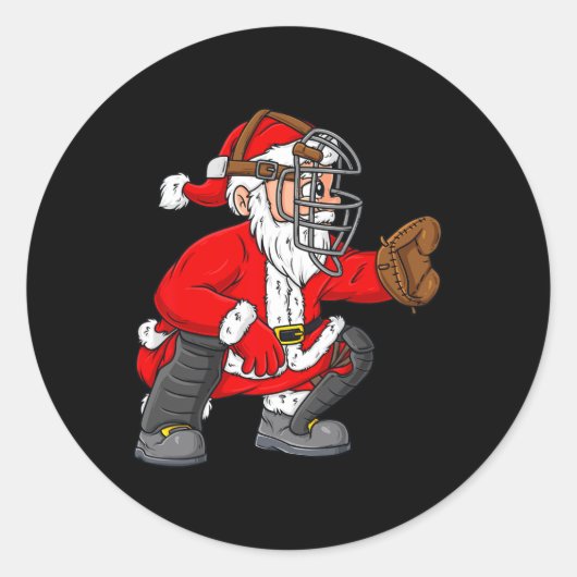 Kerstkerstkerstkerstkerstkerstkerstman Baseball Ca Ronde Sticker (Voorkant)