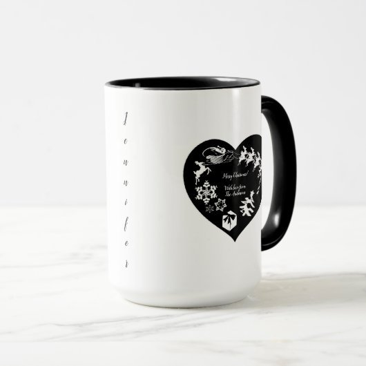 Kerstkerstkerstkerstkerstkerstkerstman, Blk & Wht. Mok (Voorkant rechts)