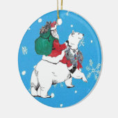 Kerstkerstkerstkerstkerstkerstkerstman en Beer Orn Keramisch Ornament (Links)
