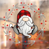 Kerstkerstkerstkerstkerstkerstkerstman Funny Gnome Raamsticker (Vel 2)