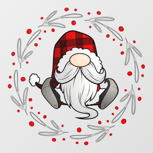 Kerstkerstkerstkerstkerstkerstkerstman Funny Gnome Raamsticker (Vel)