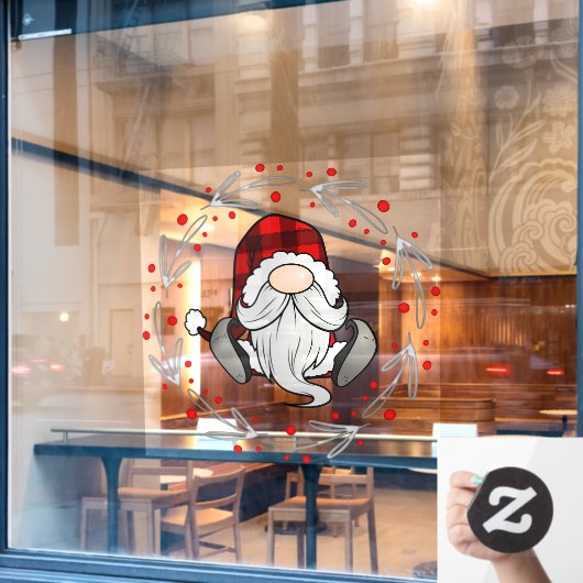 Kerstkerstkerstkerstkerstkerstkerstman Funny Gnome Raamsticker (Cafe Raam)