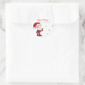 Kerstkerstkerstkerstkerstkerstkerstman met Cadeau  Ronde Sticker (Tas)