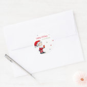 Kerstkerstkerstkerstkerstkerstkerstman met Cadeau  Ronde Sticker (Envelop)