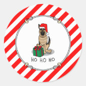Kerstkerstkerstkerstkerstkerstkerstman met Duitse  Ronde Sticker (Voorkant)