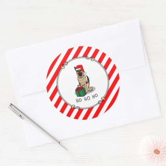 Kerstkerstkerstkerstkerstkerstkerstman met Duitse  Ronde Sticker (Envelop)
