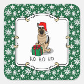 Kerstkerstkerstkerstkerstkerstkerstman met Duitse Vierkante Sticker (Voorkant)