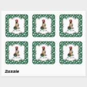 Kerstkerstkerstkerstkerstkerstkerstman met Duitse Vierkante Sticker (Vel)