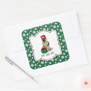 Kerstkerstkerstkerstkerstkerstkerstman met Duitse  Vierkante Sticker