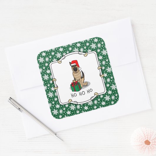 Kerstkerstkerstkerstkerstkerstkerstman met Duitse Vierkante Sticker (Envelop)