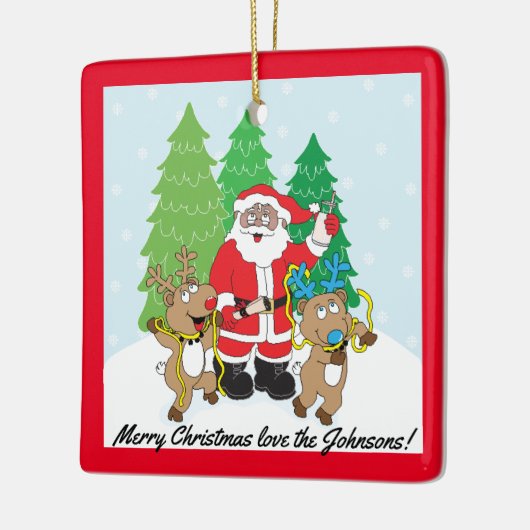 Kerstkerstkerstkerstkerstkerstkerstman met kleuren keramisch ornament (Links)