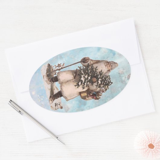 kerstkerstkerstkerstkerstkerstkerstman, sneeuwval ovale sticker (Envelop)