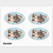  kerstkerstkerstkerstkerstkerstkerstman, sneeuwval ovale sticker (Vel)