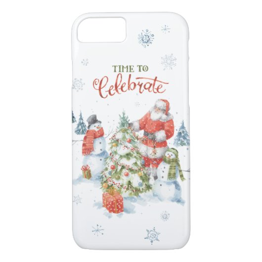 Kerstkerstkerstkerstkerstkerstkerstman Waterverf Case-Mate iPhone Case (Achterkant)