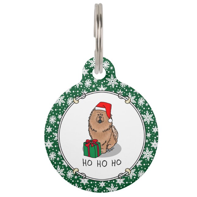 Kerstkerstkerstkerstkerstkerstkerstmanhoe-hondjes  huisdierpenning (Voorkant)