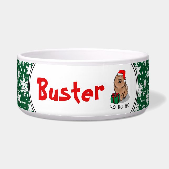 Kerstkerstkerstkerstkerstkerstkerstmanhoe-hondjes  voerbakje (Voorkant)