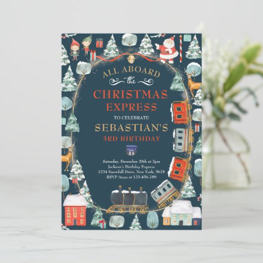 Kerstkerstkerstkerstkerstkerstkerstmantrein op jaa kaart (Staand voorkant)