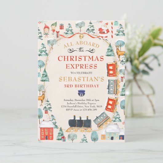 Kerstkerstkerstkerstkerstkerstkerstmantrein op jaa kaart (Staand voorkant)