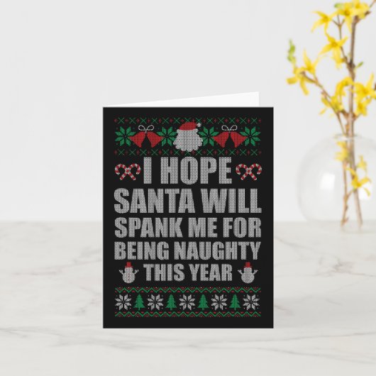 Kerstkerstkerstkerstkerstkerstkerstpank Naughty Ug Kaart (Gele Bloem)