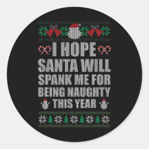 Kerstkerstkerstkerstkerstkerstkerstpank Naughty Ug Ronde Sticker