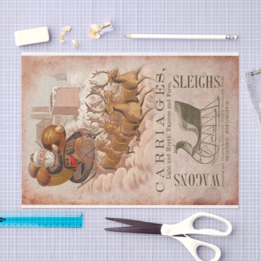 Kerstkerstkerstkerstkerstkerstman en slee met rend tissuepapier (Craft)