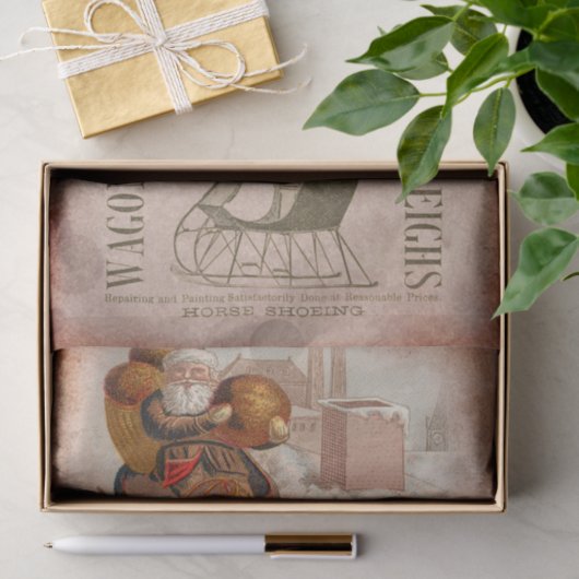 Kerstkerstkerstkerstkerstkerstman en slee met rend tissuepapier (Geschenk)