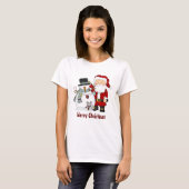 Kerstkerstkerstkerstkerstkerstman en Snowman-T-shi T-shirt (Voorkant volledig)