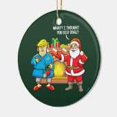 Kerstkerstkerstkerstkerstkerstman Funny Keramisch Ornament (Links)