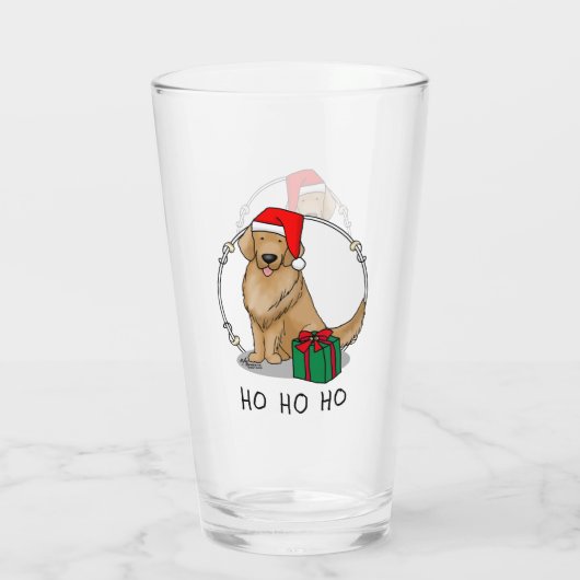 Kerstkerstkerstkerstkerstkerstman Golden Retriever Glas (Achterkant)