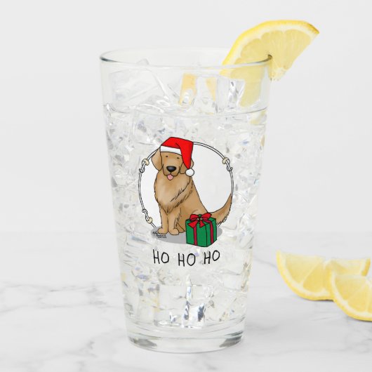 Kerstkerstkerstkerstkerstkerstman Golden Retriever Glas (Achterkant ijs)