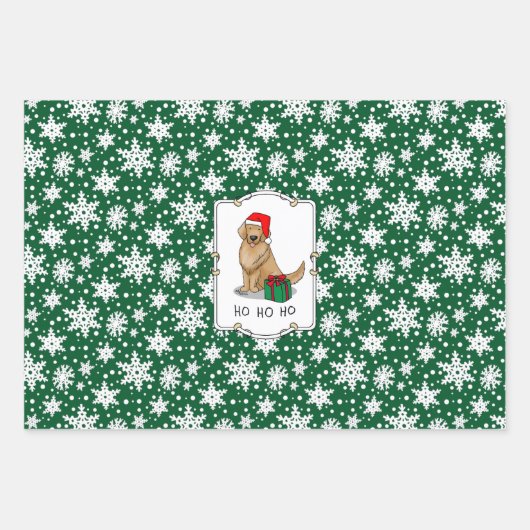 Kerstkerstkerstkerstkerstkerstman Golden Retriever Inpakpapier Vel (Voorkant)