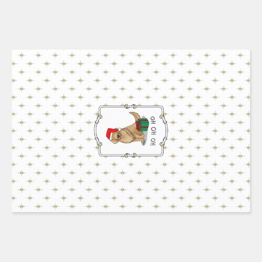 Kerstkerstkerstkerstkerstkerstman Golden Retriever Inpakpapier Vel (Voorkant 3)