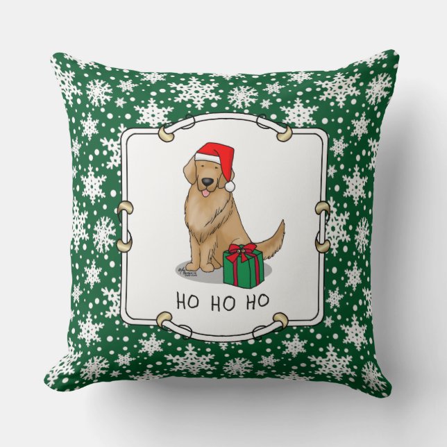 Kerstkerstkerstkerstkerstkerstman Golden Retriever Kussen (Voorkant)