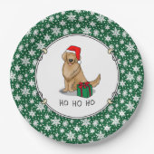 Kerstkerstkerstkerstkerstkerstman Golden Retriever Papieren Bordje (Voorkant)