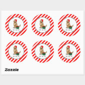 Kerstkerstkerstkerstkerstkerstman Golden Retriever Ronde Sticker (Vel)