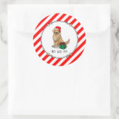 Kerstkerstkerstkerstkerstkerstman Golden Retriever Ronde Sticker (Tas)