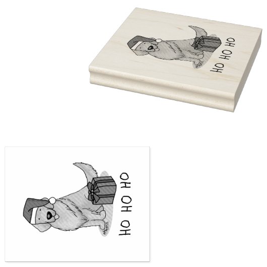 Kerstkerstkerstkerstkerstkerstman Golden Retriever Rubberstempel (Gestempeld)