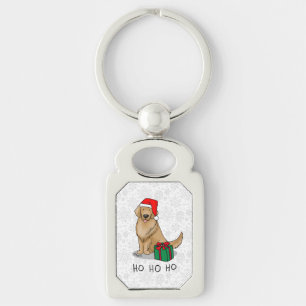 Kerstkerstkerstkerstkerstkerstman Golden Retriever Sleutelhanger