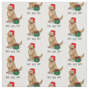 Kerstkerstkerstkerstkerstkerstman Golden Retriever Stof