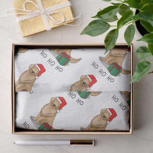 Kerstkerstkerstkerstkerstkerstman Golden Retriever Tissuepapier (Geschenk)