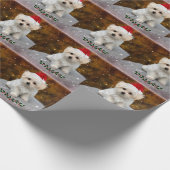 kerstkerstkerstkerstkerstkerstman Maltese puppy Cadeaupapier (Hoek)