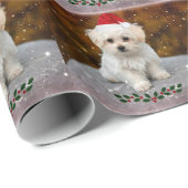kerstkerstkerstkerstkerstkerstman Maltese puppy Cadeaupapier (Rol Hoek)