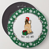 Kerstkerstkerstkerstkerstkerstman met Afghaanse ho Ronde Button 6,0 Cm (Voorkant /achterkant)