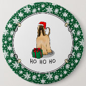 Kerstkerstkerstkerstkerstkerstman met Afghaanse ho Ronde Button 6,0 Cm (Voorkant)