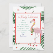 Kerstkerstkerstkerstkerstkerstman met Flamingo Gre Feestdagenkaart (Voorkant)