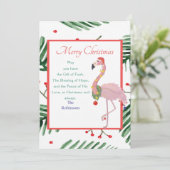 Kerstkerstkerstkerstkerstkerstman met Flamingo Gre Feestdagenkaart (Staand voorkant)