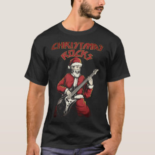 Kerstkerstkerstkerstkerstkerstman met gitaar t-shirt