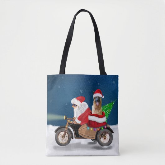 kerstkerstkerstkerstkerstkerstman met herdershond tote bag (Voorkant)