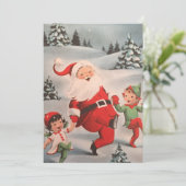 Kerstkerstkerstkerstkerstkerstman met Kinder insla Feestdagenkaart (Staand voorkant)