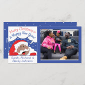 Kerstkerstkerstkerstkerstkerstman met kleurkreet feestdagenkaart (Voorkant / Achterkant)